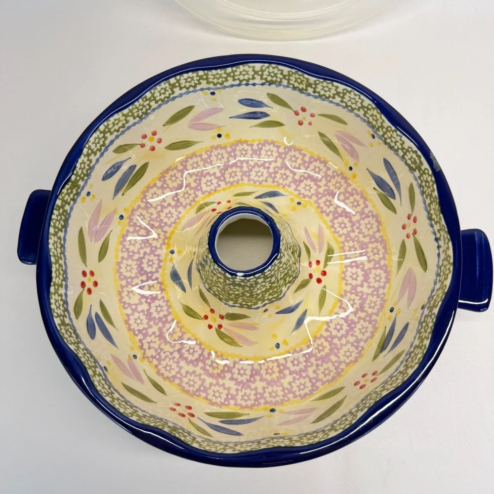 Temp-tations Old World Confetti Bundt Baker Ceramic with Lid